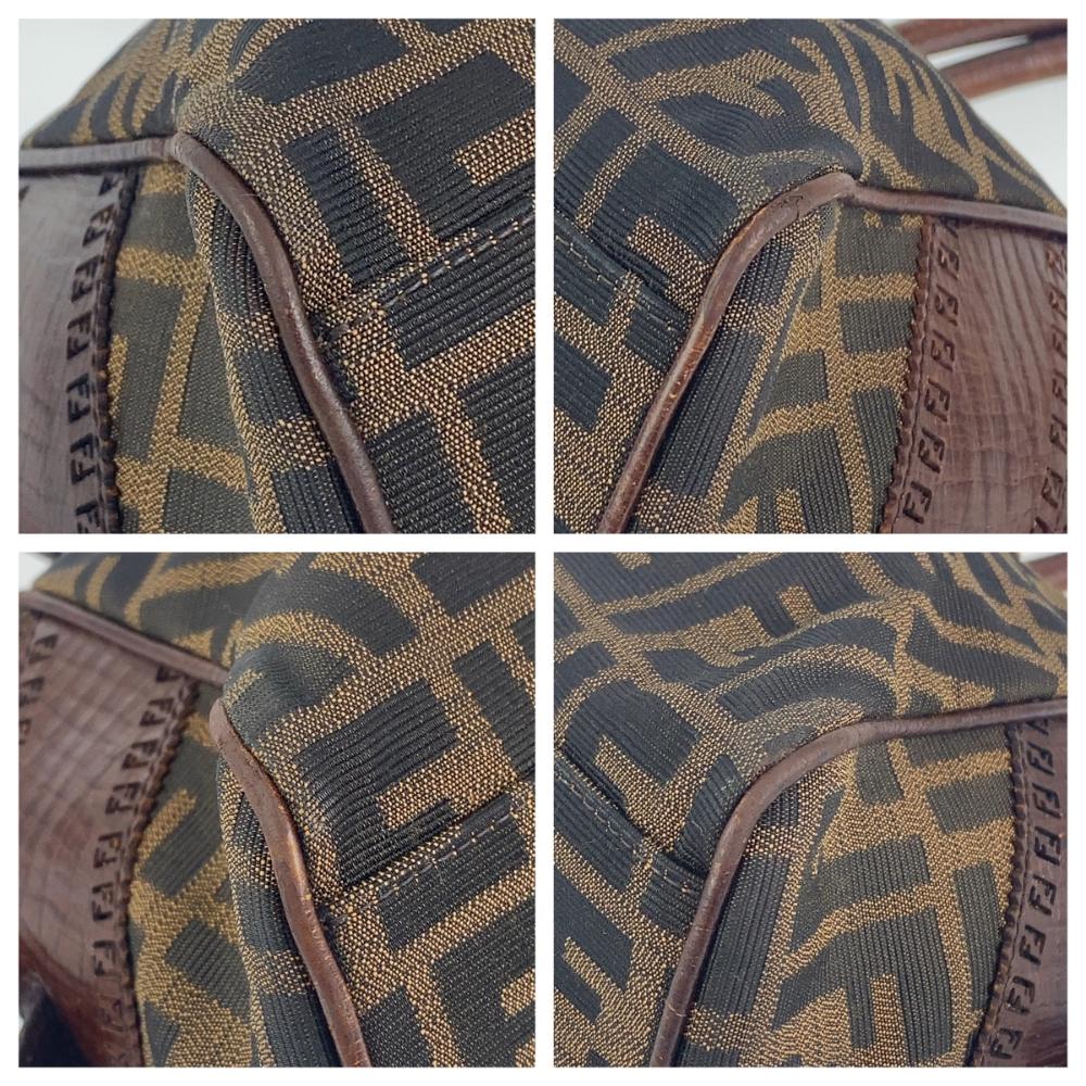 Brown Canvas Fendi Zucca Pochette