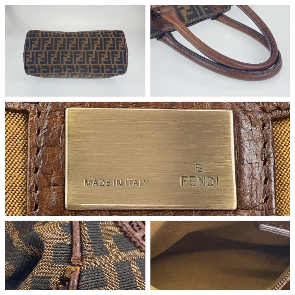 Brown Canvas Fendi Zucca Pochette