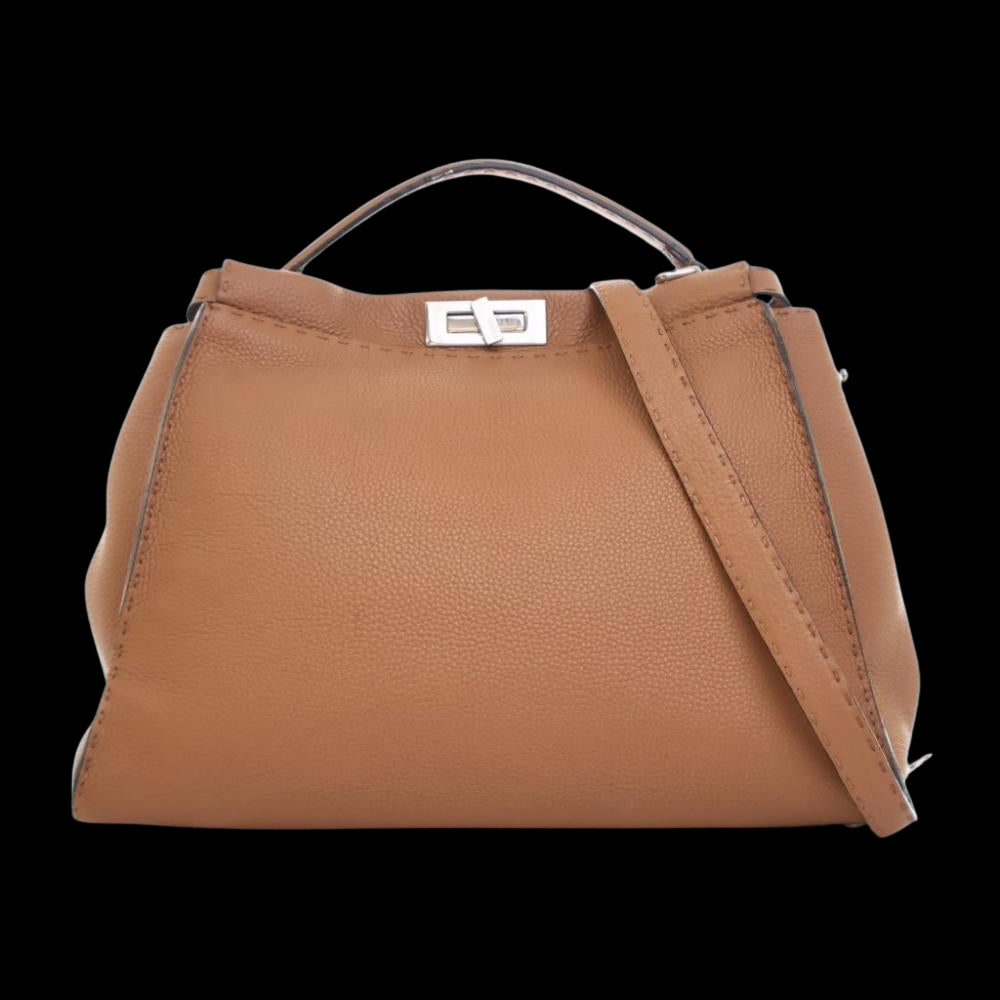 Brown Leather Fendi Peekaboo