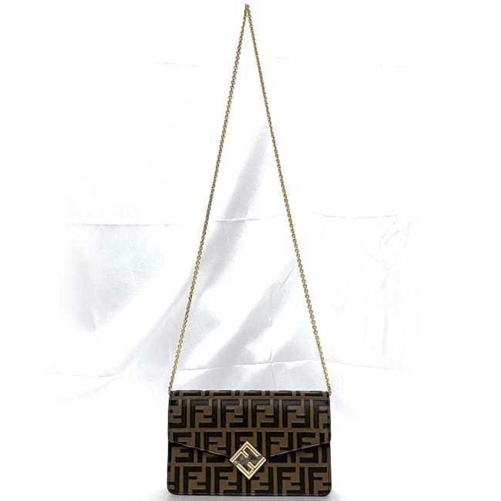 Brown Leather Fendi Shoulder Bag