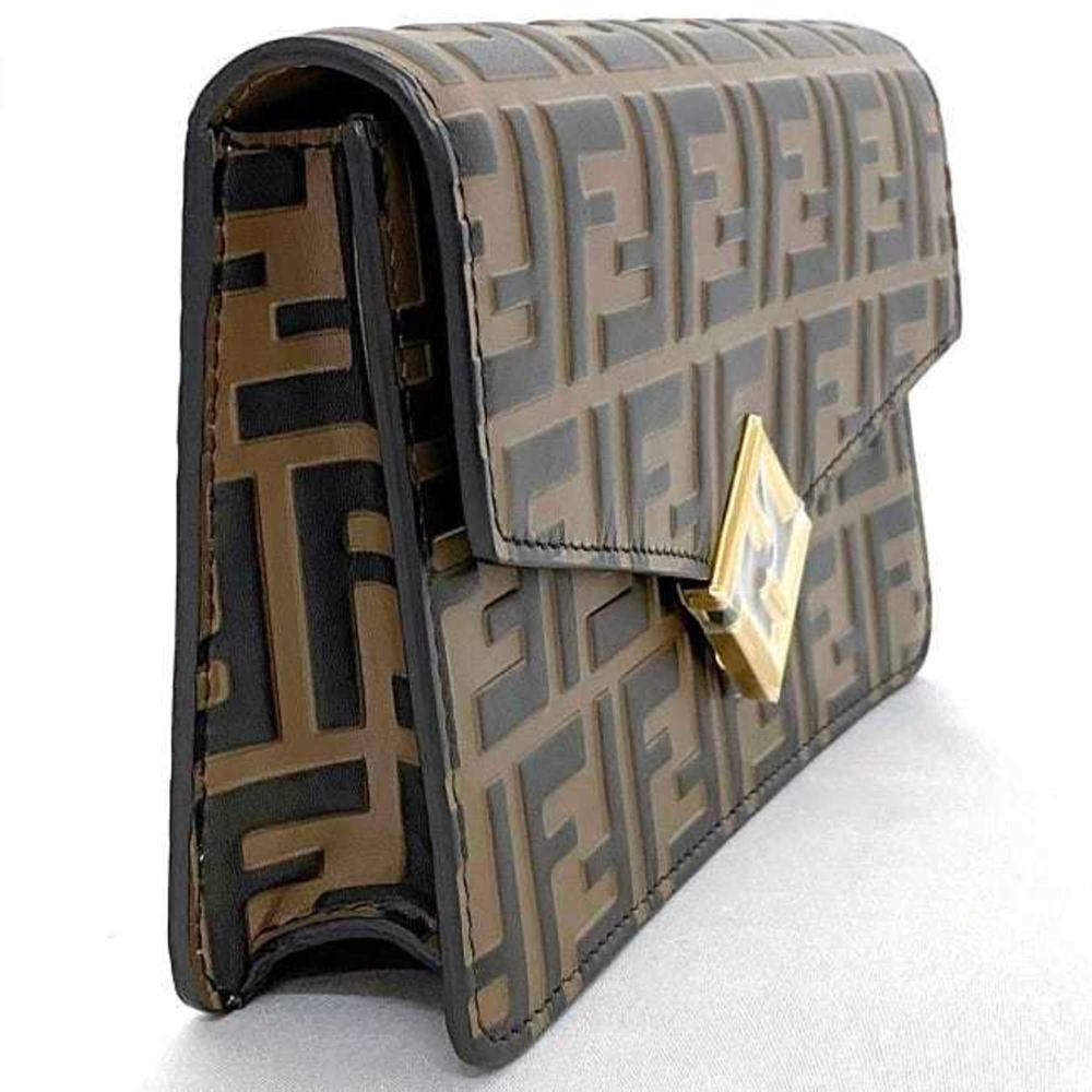 Brown Leather Fendi Shoulder Bag