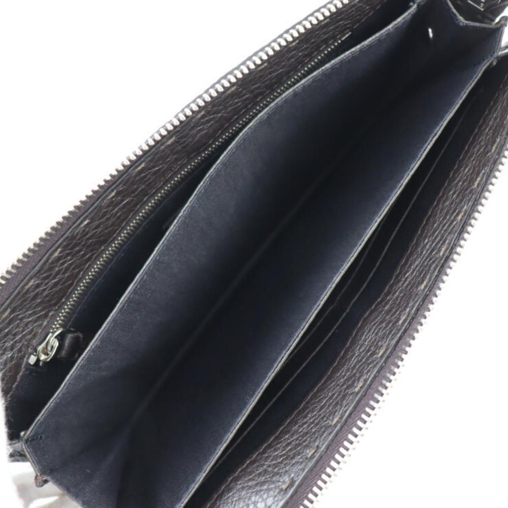 Brown Leather Fendi Clutch