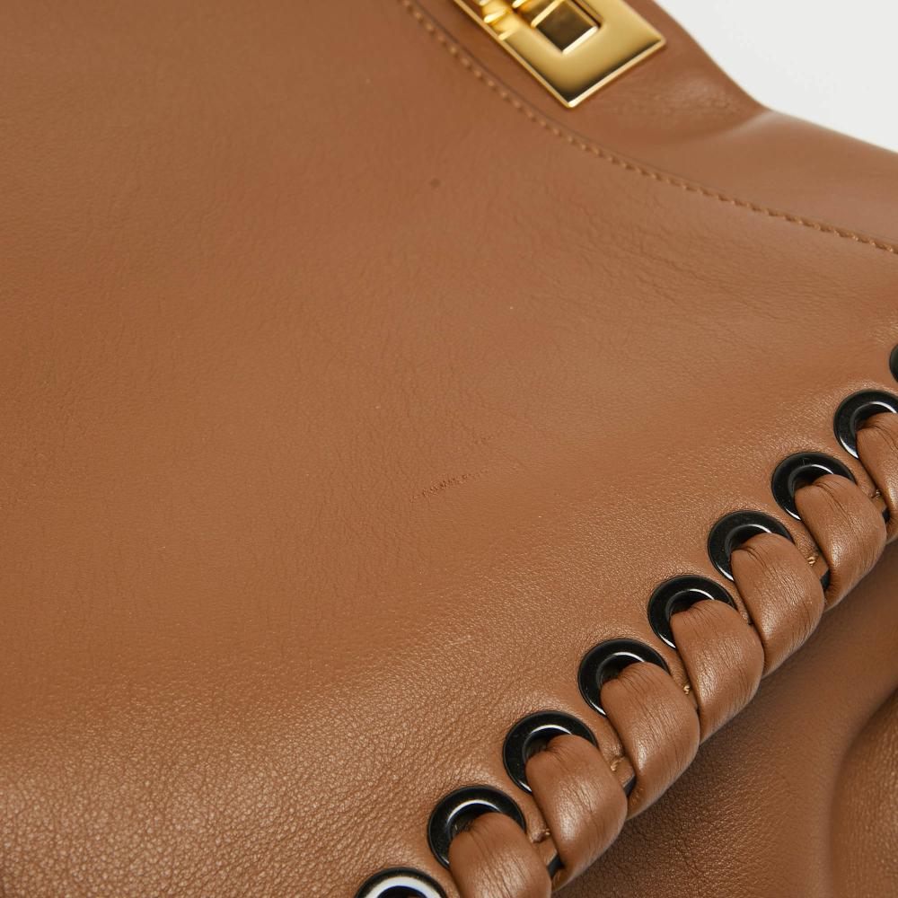Brown Leather Fendi Peekaboo