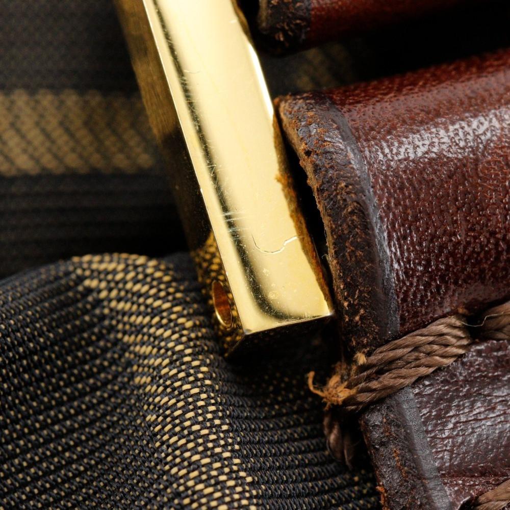 Brown Nylon Fendi Boston Bag