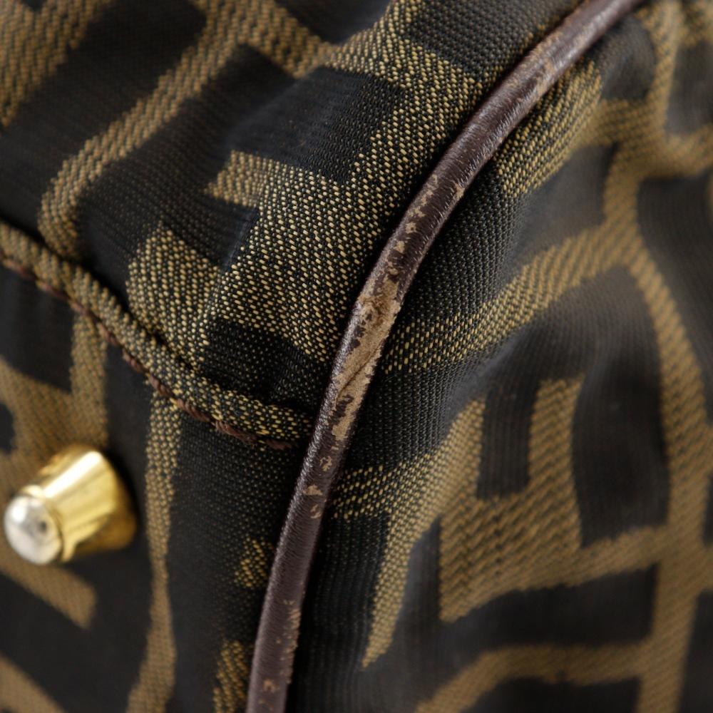 Brown Nylon Fendi Boston Bag