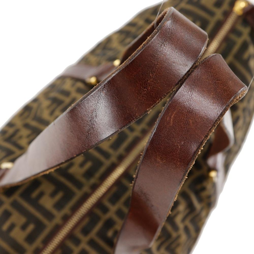 Brown Nylon Fendi Boston Bag