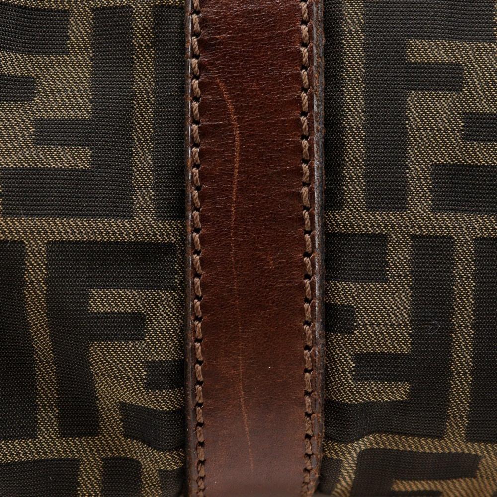 Brown Nylon Fendi Boston Bag