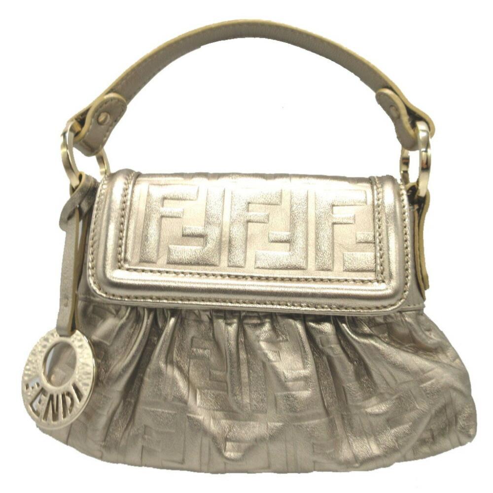 Gold Leather Fendi Pouch