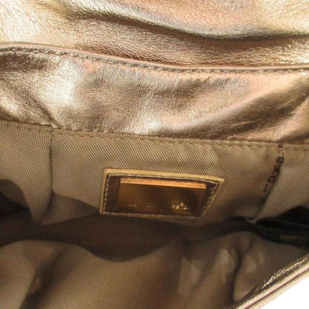 Gold Leather Fendi Pouch