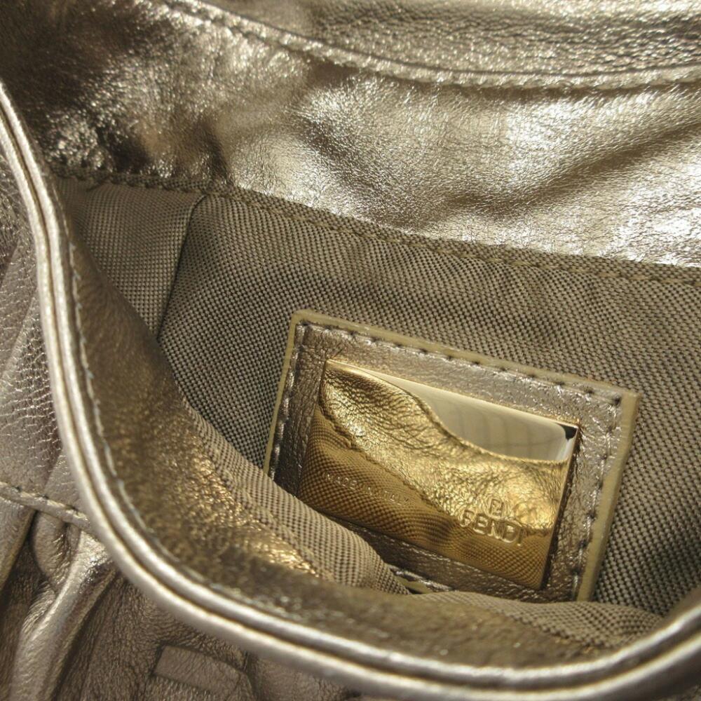 Gold Leather Fendi Pouch
