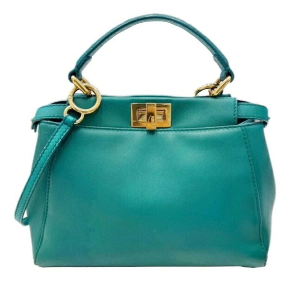 Green Fabric Fendi Peekaboo