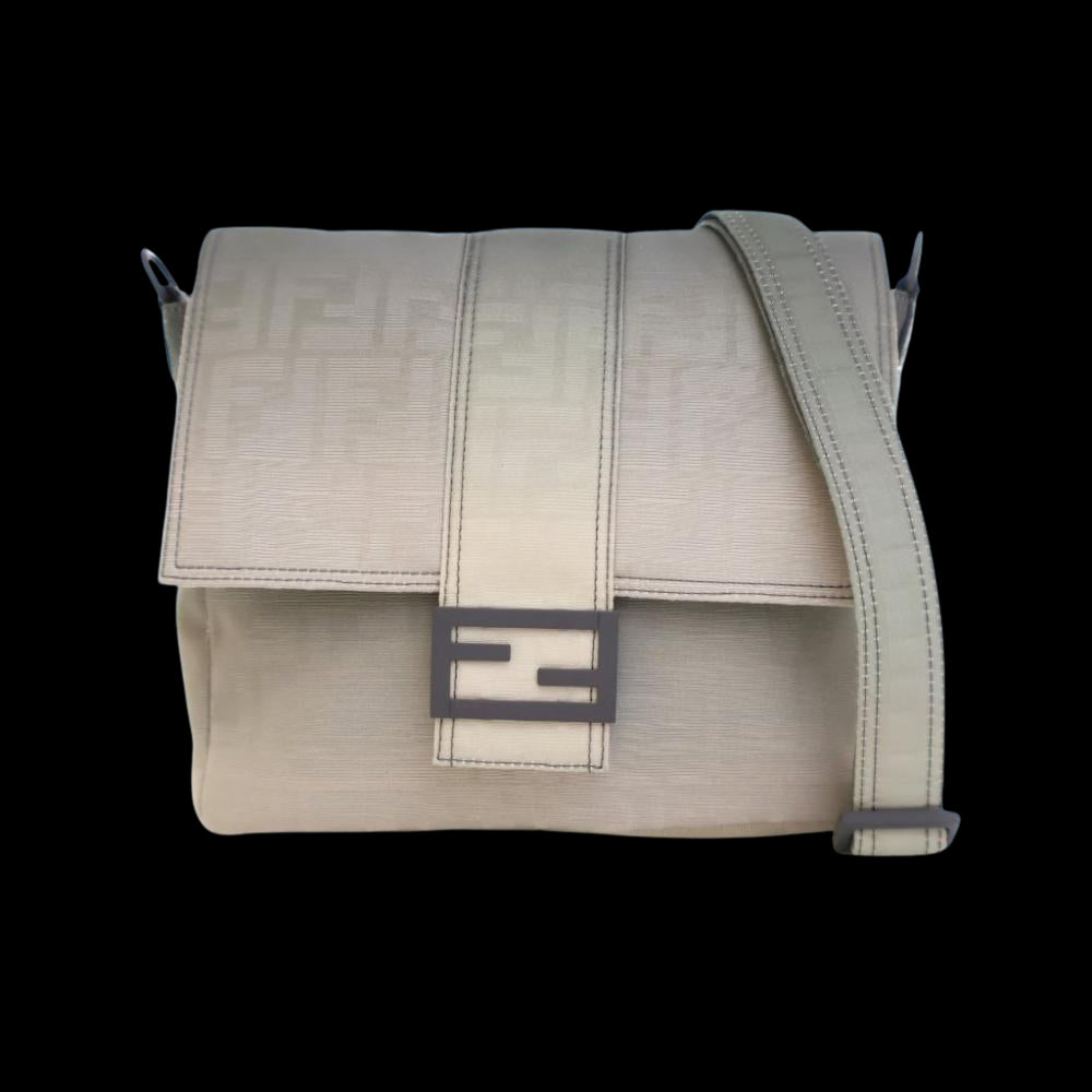 Grey Fabric Fendi Baguette