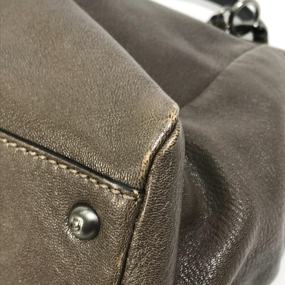 Grey Leather Fendi Baguette