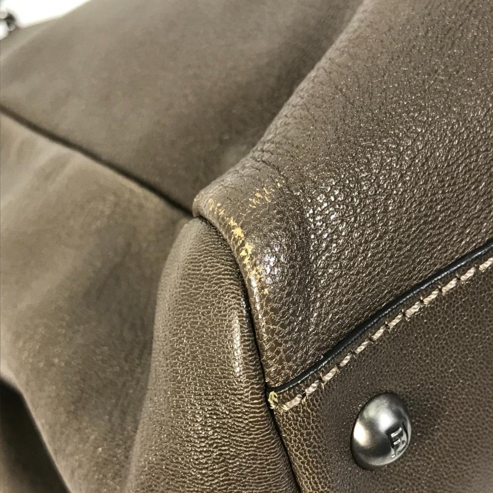 Grey Leather Fendi Baguette
