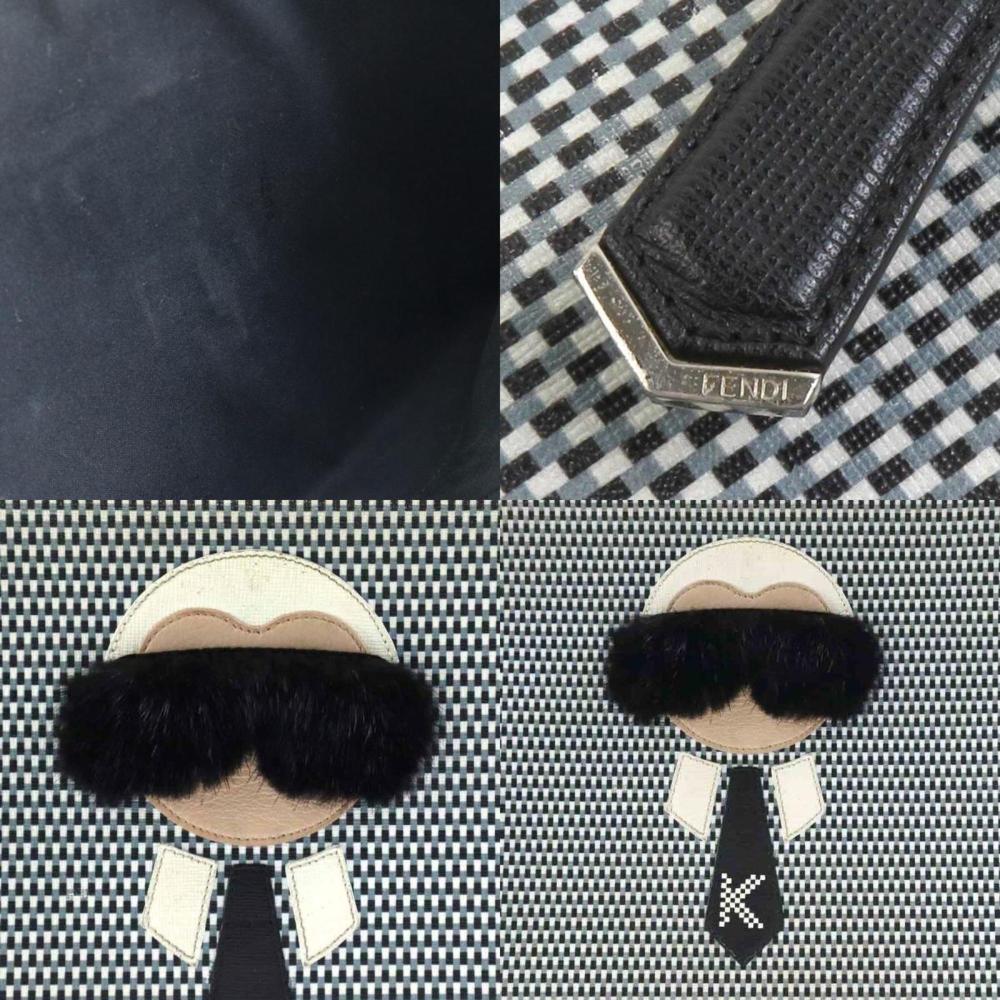 Grey Leather Fendi Clutch