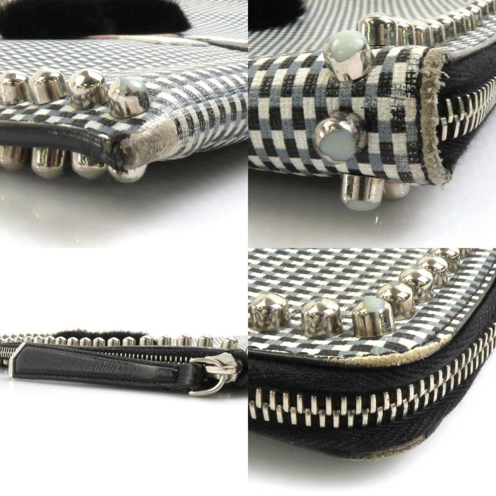 Grey Leather Fendi Clutch