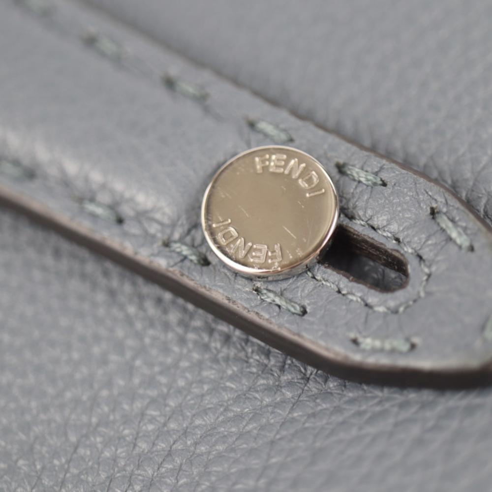 Grey Leather Fendi Clutch