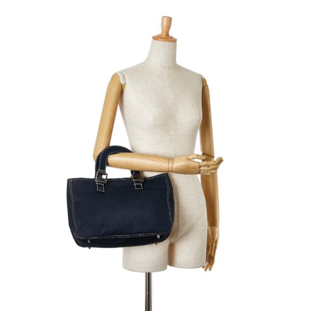 Navy Canvas Fendi Handbag