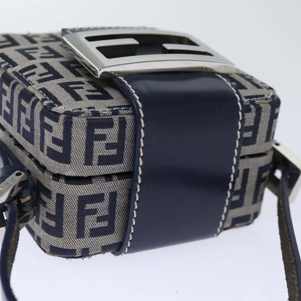 Navy Canvas Fendi Shoulder Bag