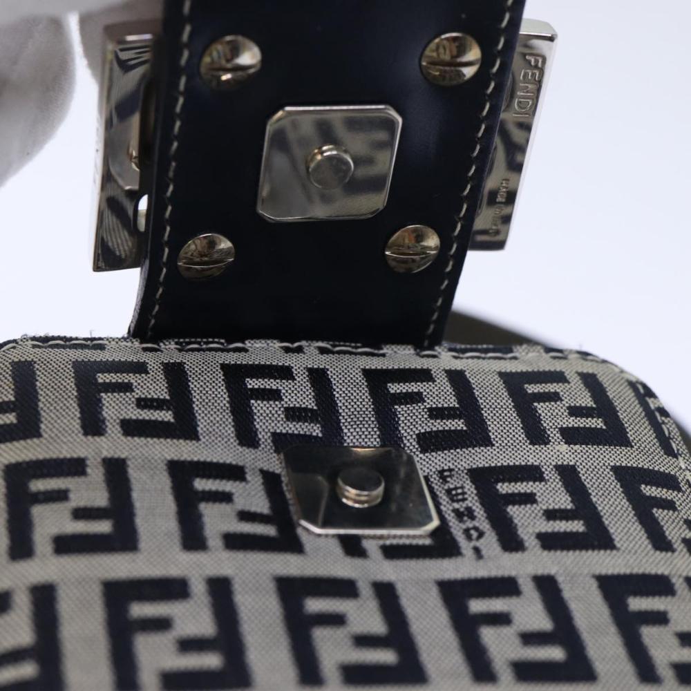 Navy Canvas Fendi Shoulder Bag