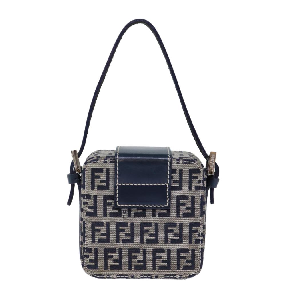 Navy Canvas Fendi Shoulder Bag