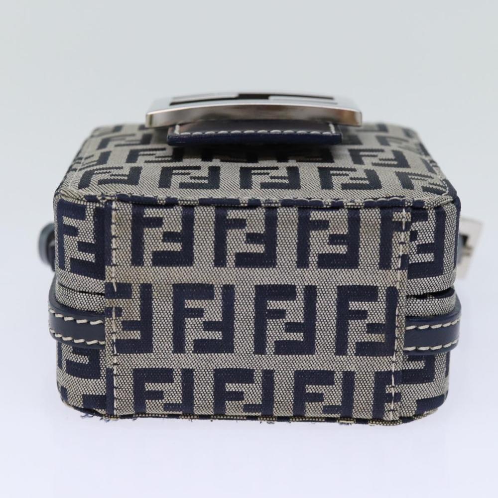 Navy Canvas Fendi Shoulder Bag