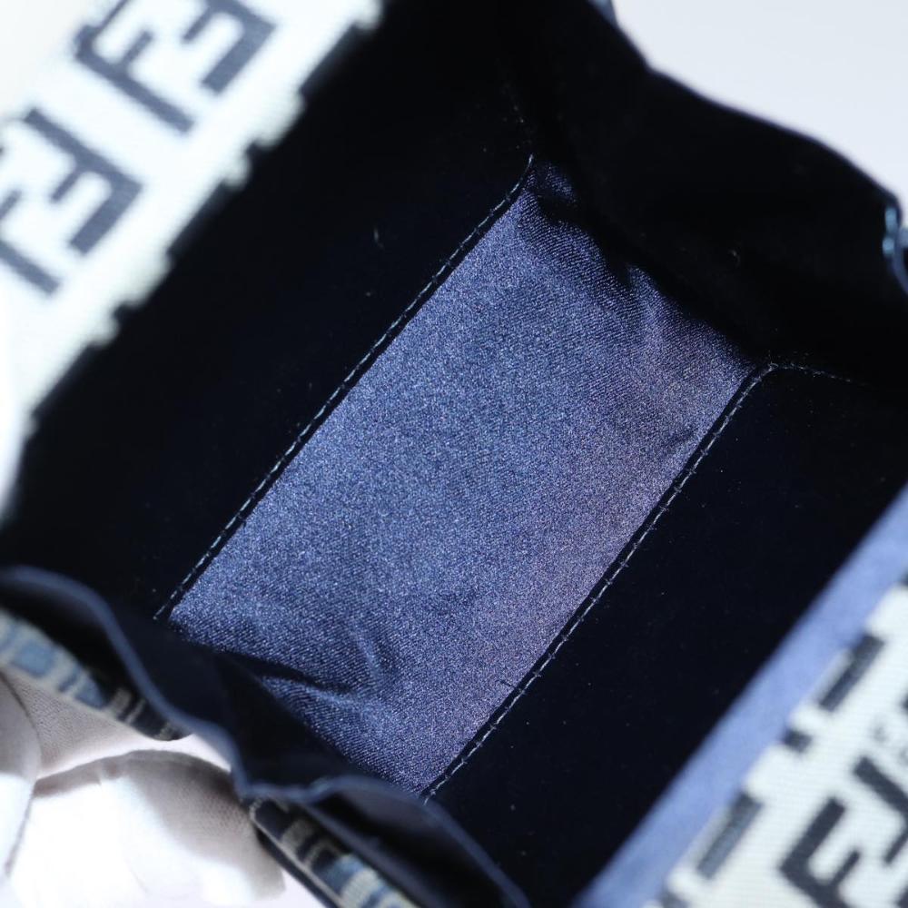 Navy Canvas Fendi Shoulder Bag