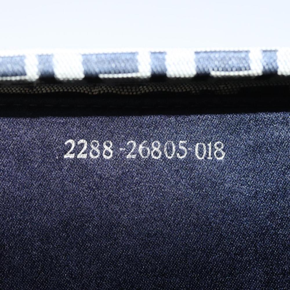 Navy Canvas Fendi Shoulder Bag