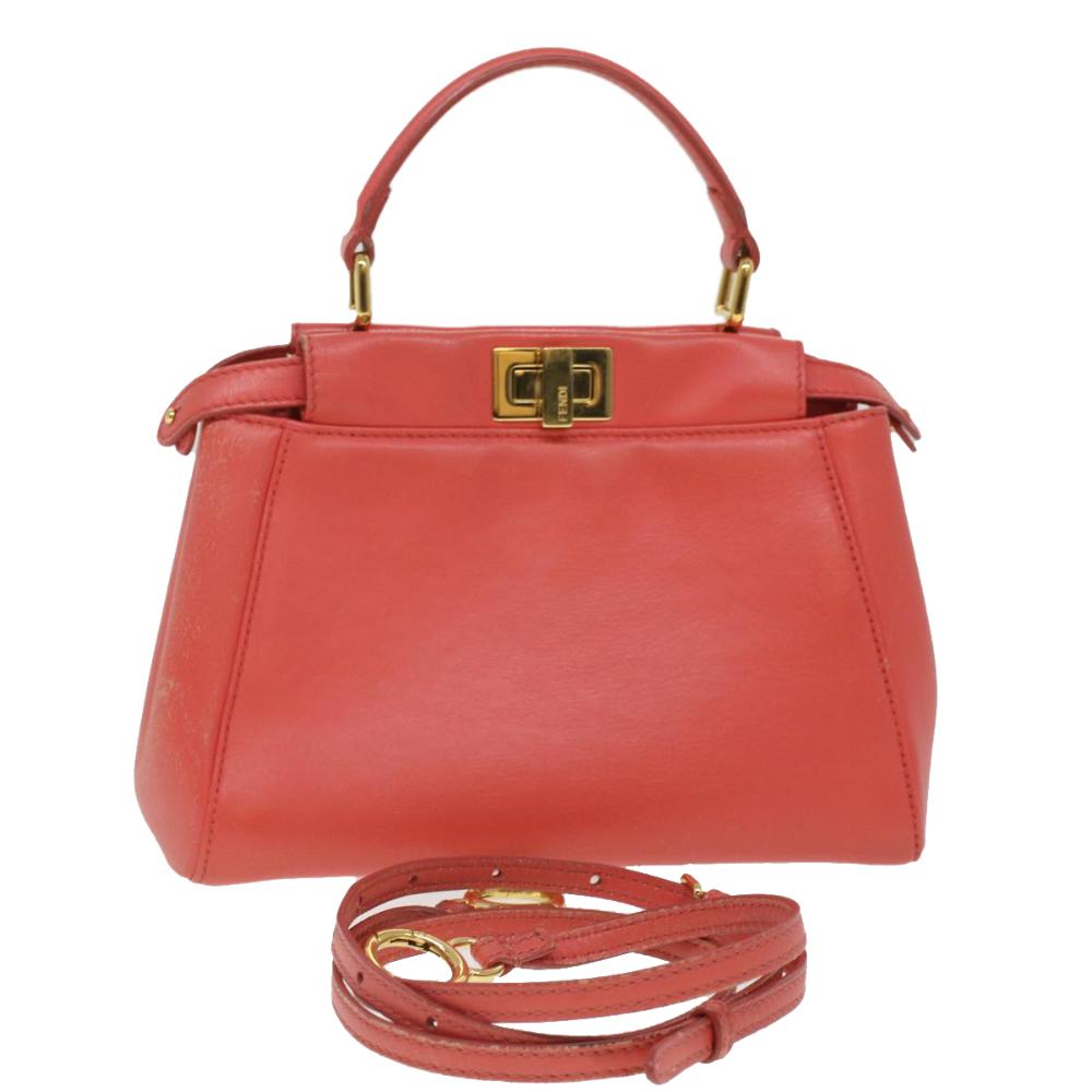 Orange Leather Fendi Peekaboo