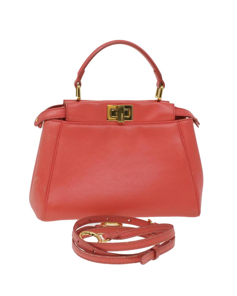 Orange Leather Fendi Handbag