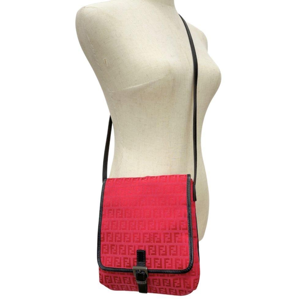 Pink Canvas Fendi Shoulder Bag
