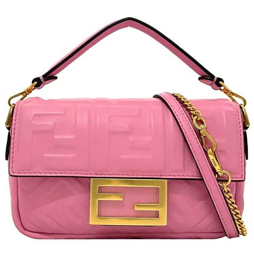 Pink Fabric Fendi Baguette