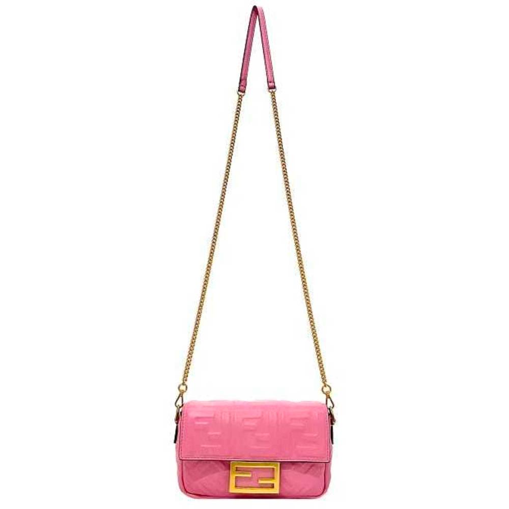 Pink Fabric Fendi Baguette