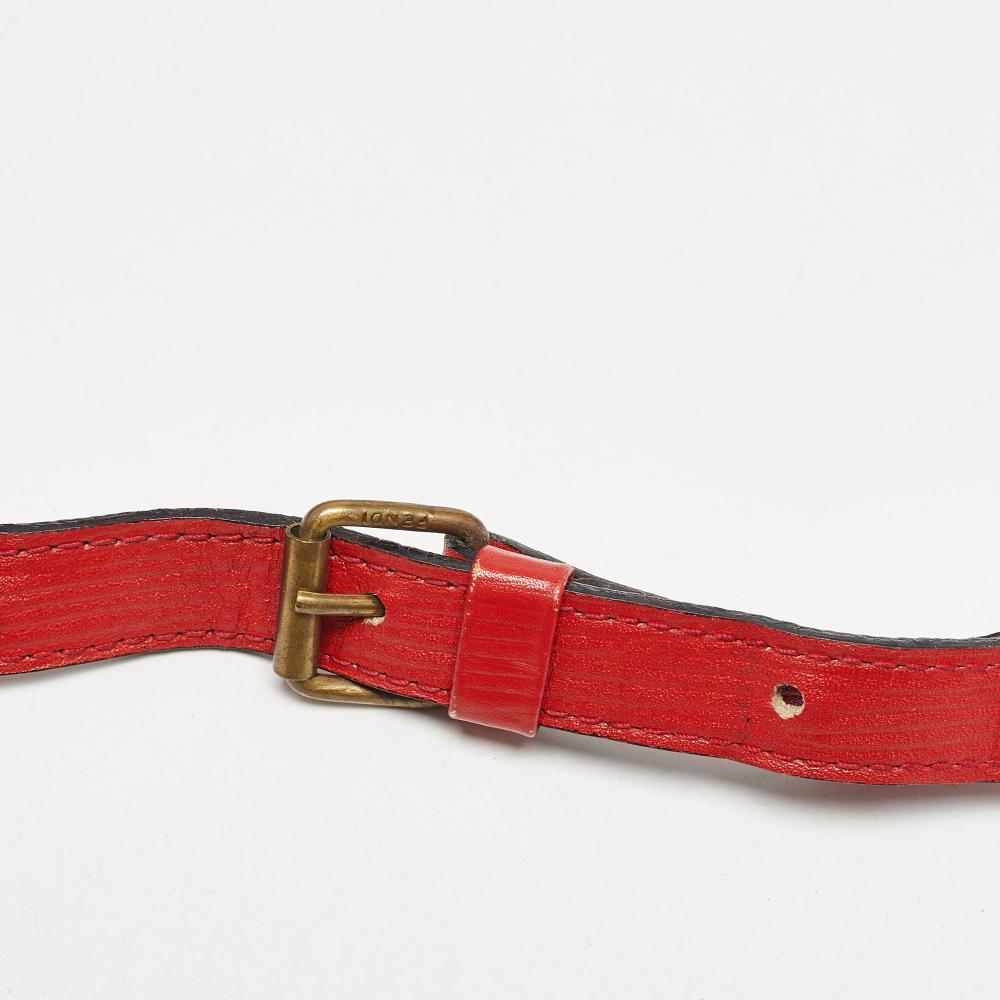 Red Canvas Fendi Crossbody Bag