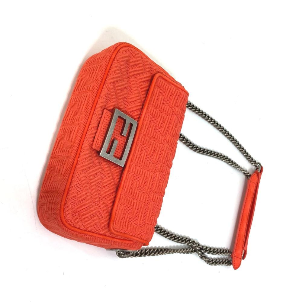 Red Canvas Fendi Shoulder Bag
