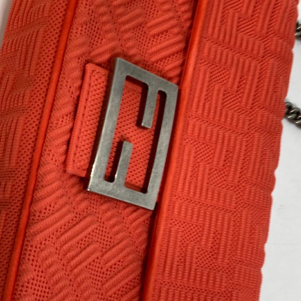 Red Canvas Fendi Shoulder Bag