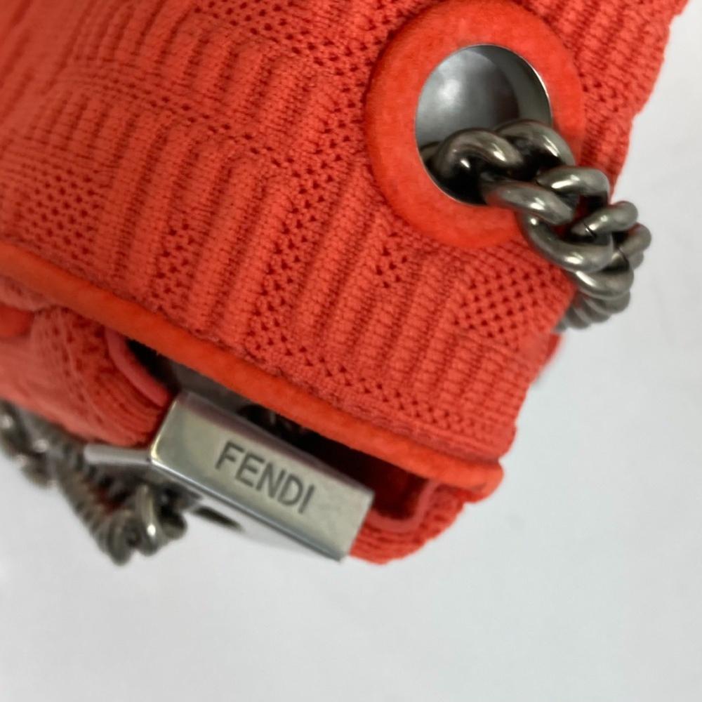 Red Canvas Fendi Shoulder Bag