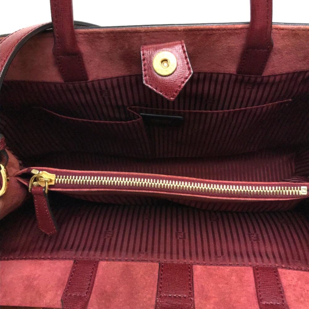 Red Leather Fendi Handbag