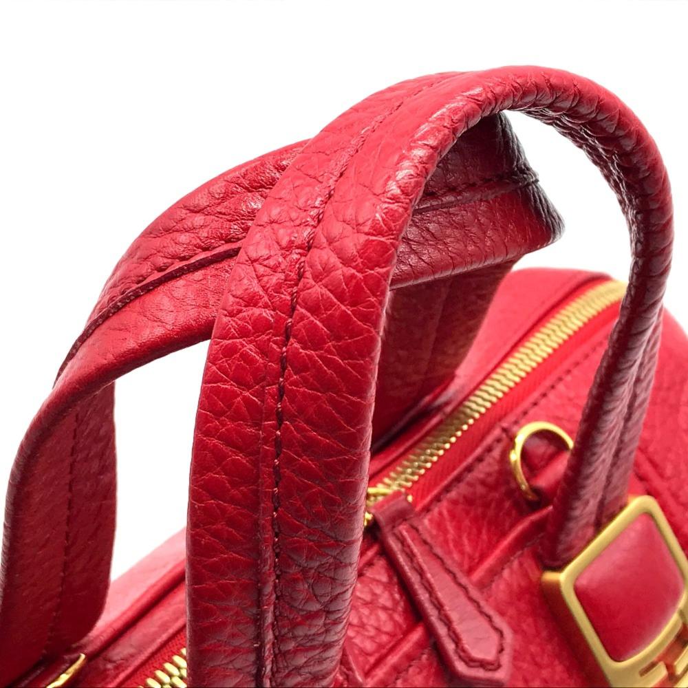 Red Leather Fendi Shoulder Bag