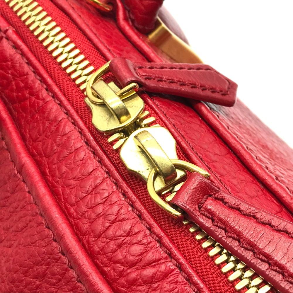 Red Leather Fendi Shoulder Bag