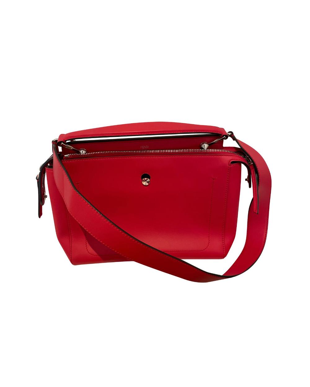 Red Leather Fendi Shoulder Bag