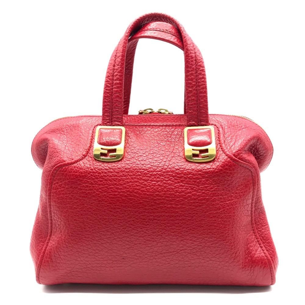 Red Leather Fendi Shoulder Bag