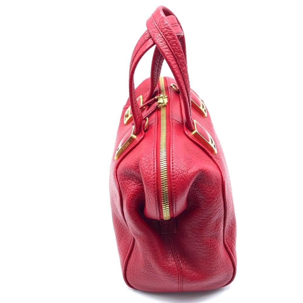 Red Leather Fendi Shoulder Bag