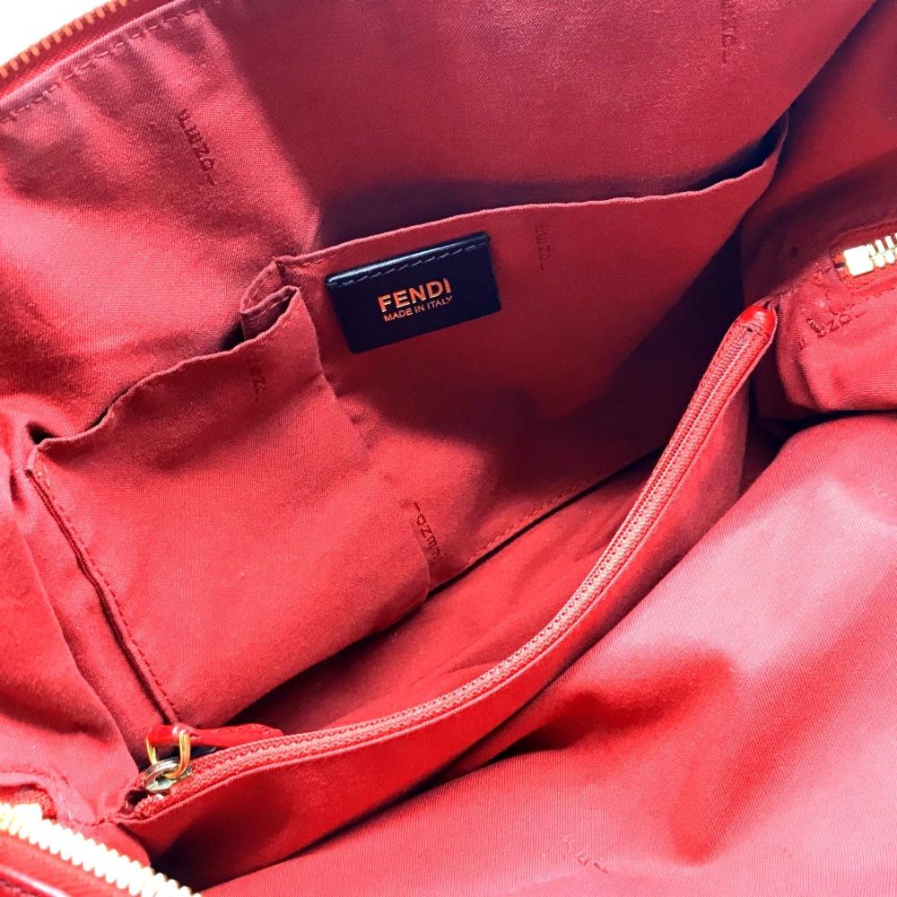 Red Leather Fendi Shoulder Bag