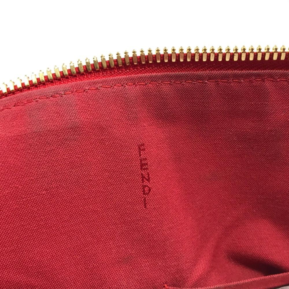 Red Leather Fendi Shoulder Bag