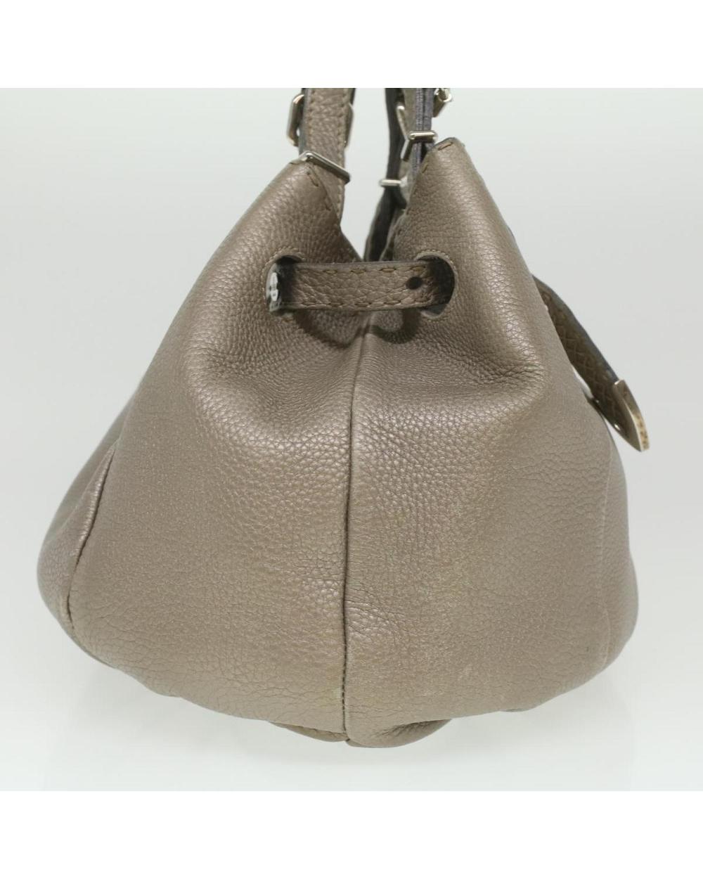 Silver Leather Fendi Handbag