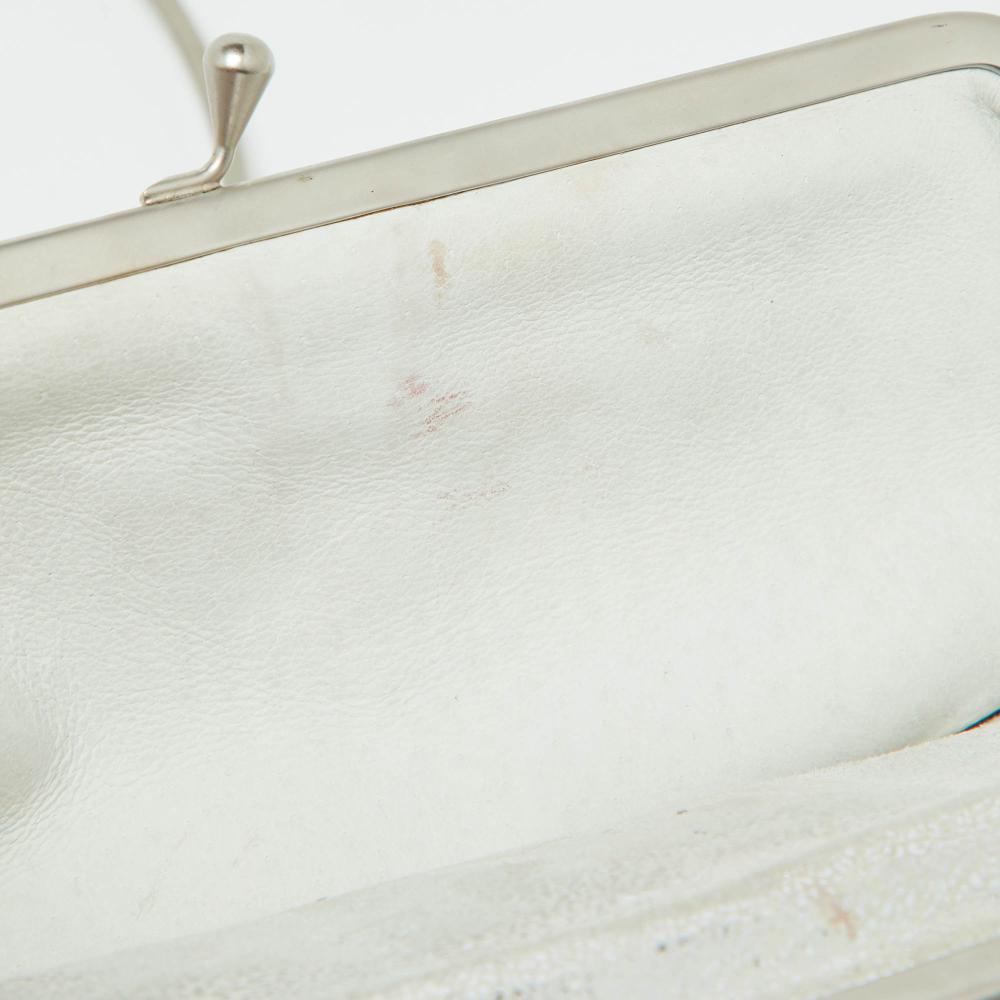 Silver Suede Fendi Clutch