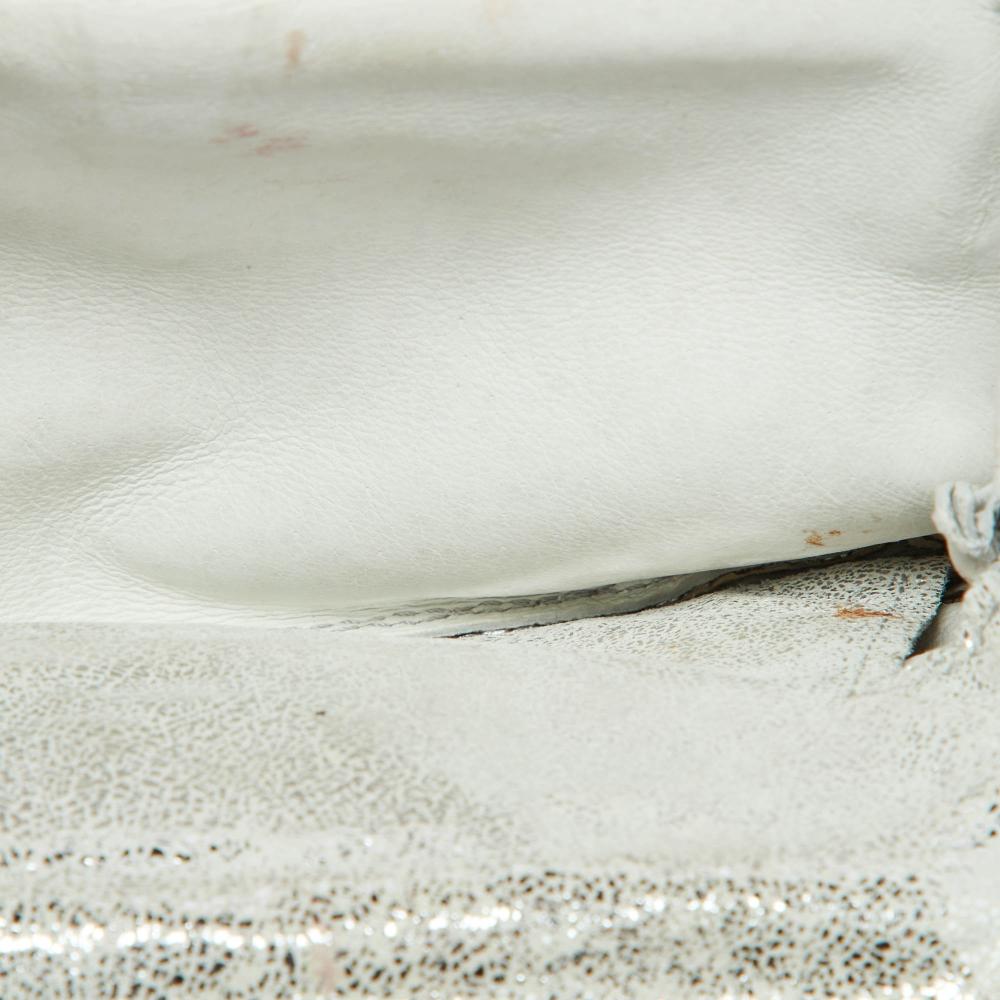 Silver Suede Fendi Clutch