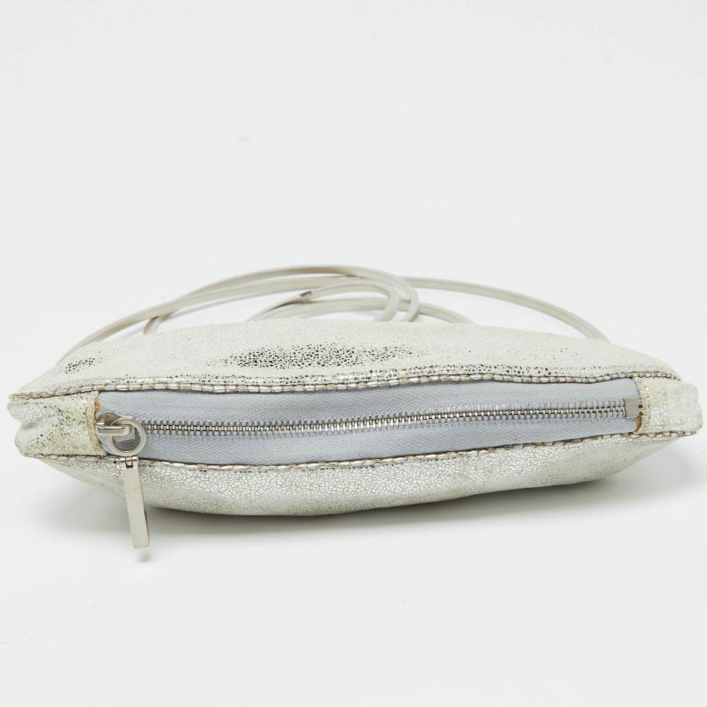 Silver Suede Fendi Clutch
