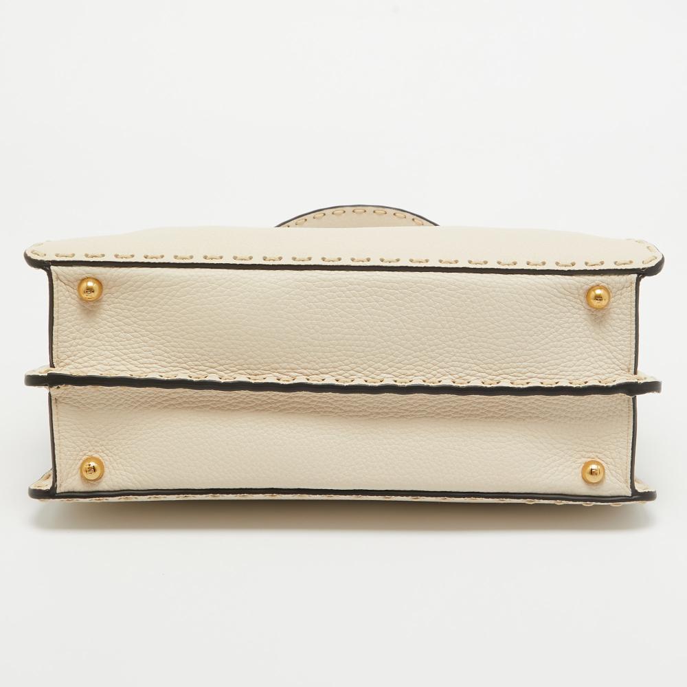 White Leather Fendi Peekaboo